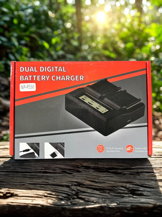 🔋 DUAL NP-F550 DIGITAL BATTERY CHARGER | Fast & Smart Charging for DSLR/Camcorders 🔋